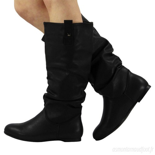 bottes mi mollet plates