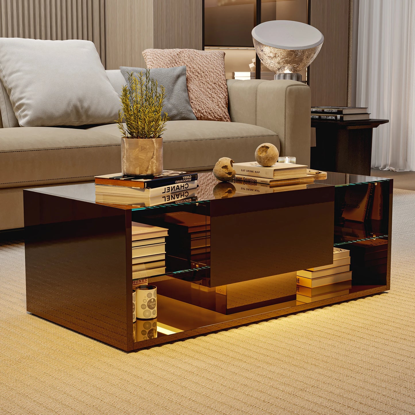 Table basse noir rectangulaire -