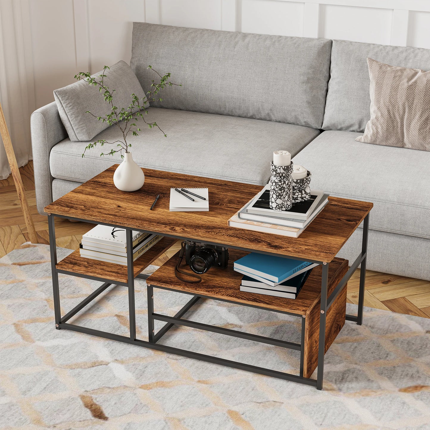 Table basse simple pour le salon - Grain de bois Table basse