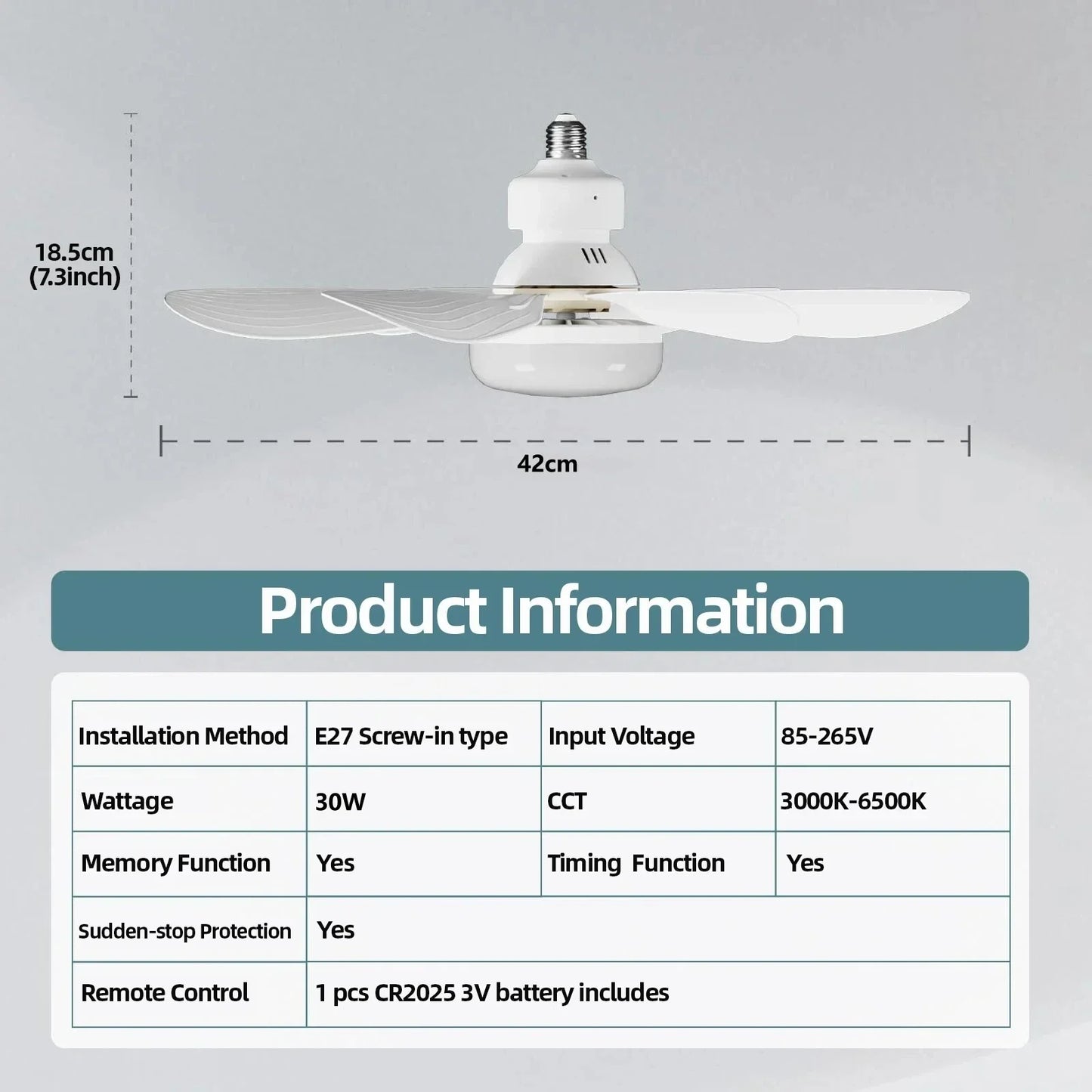 Ventilateur pour plafond LED 40W - Nordantic