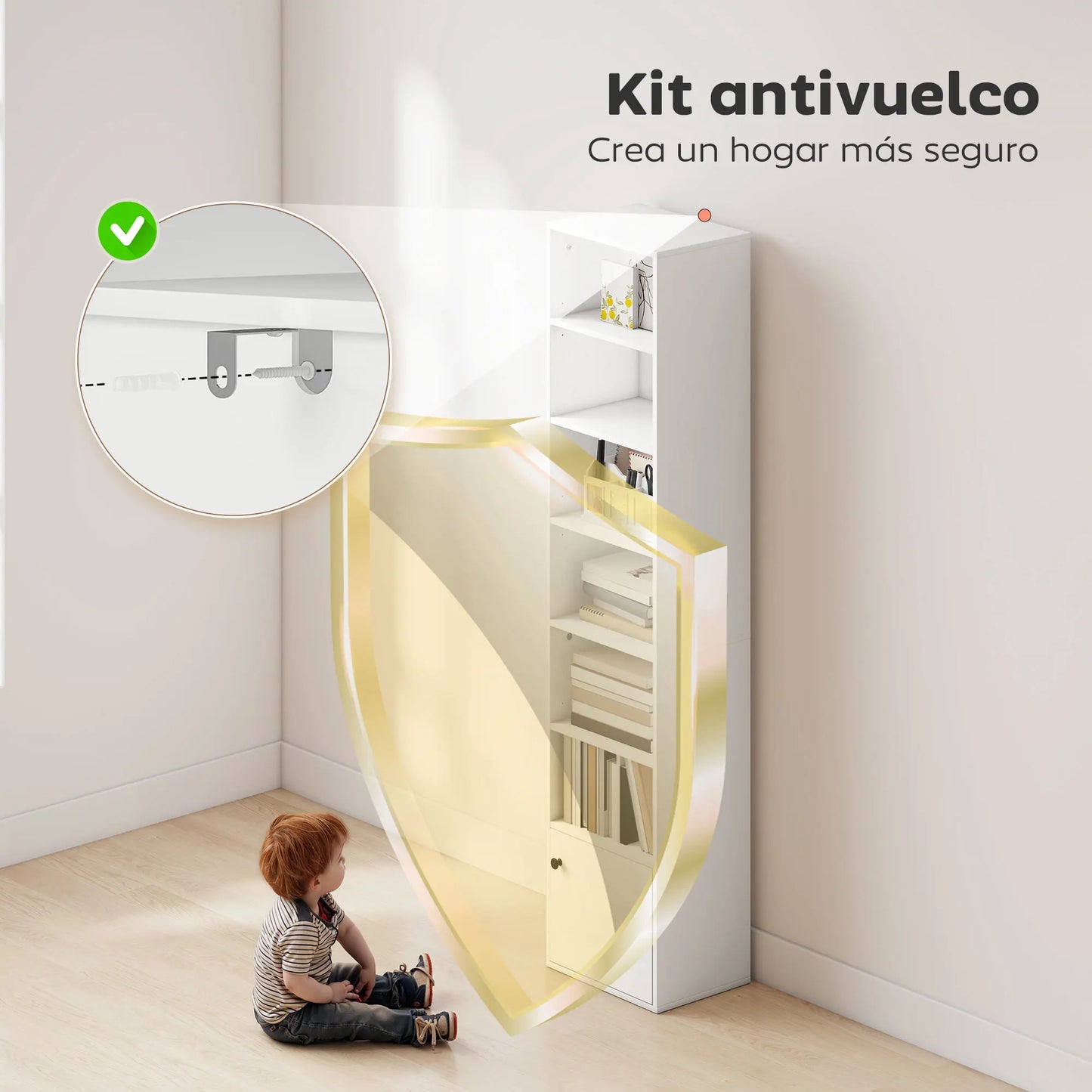 Étagère cube étroite simple 40X30X180 cm -