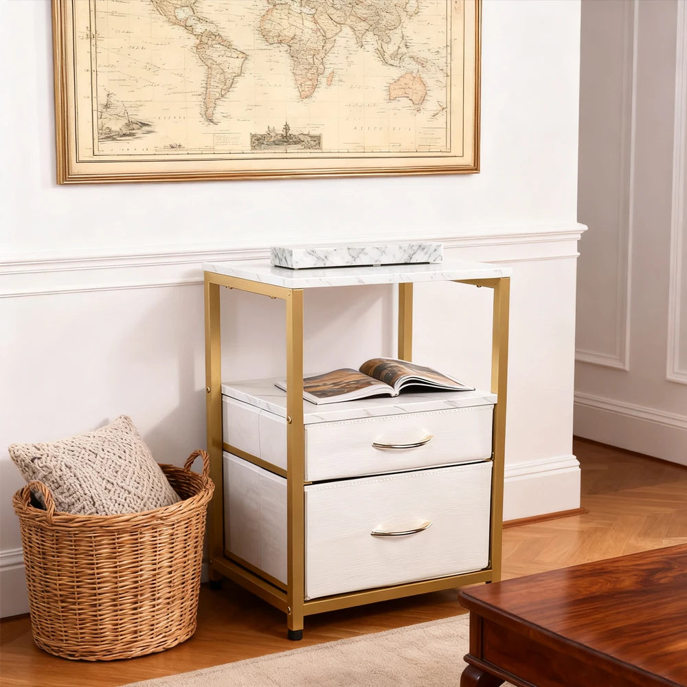 Table de nuit avec revêtement solide -