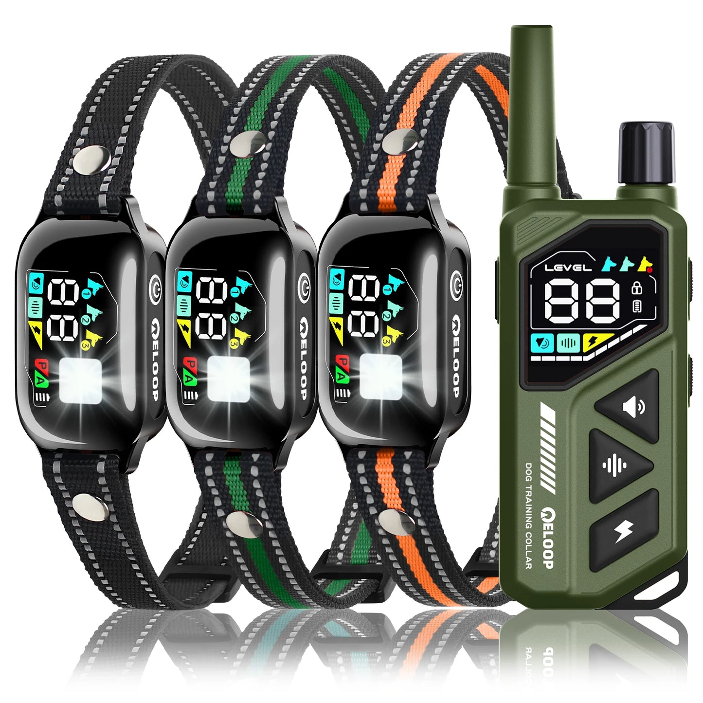 collier anti aboiement à vibration avec télécommande - Vert x3