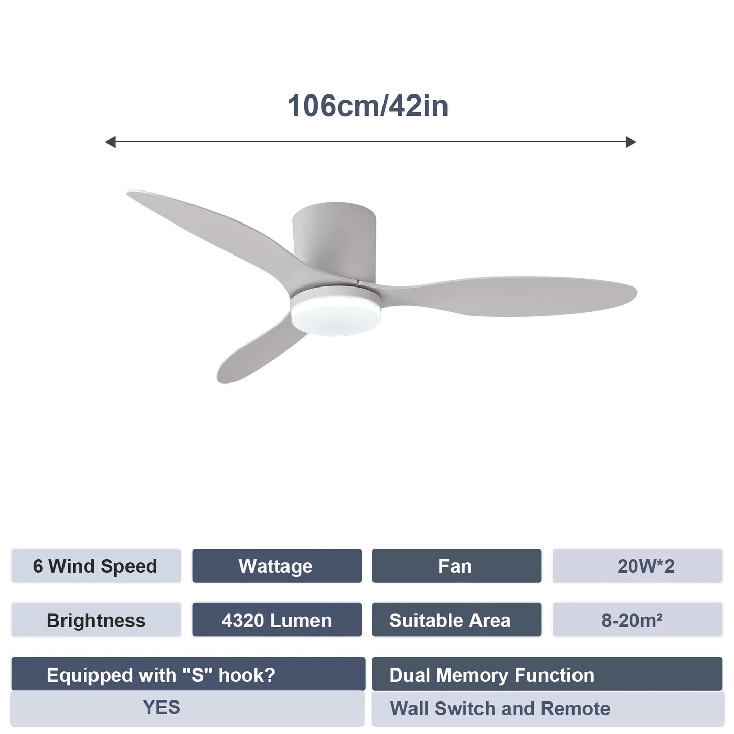 ventilateur silencieux Moderne Noir Blanc - Nordantic