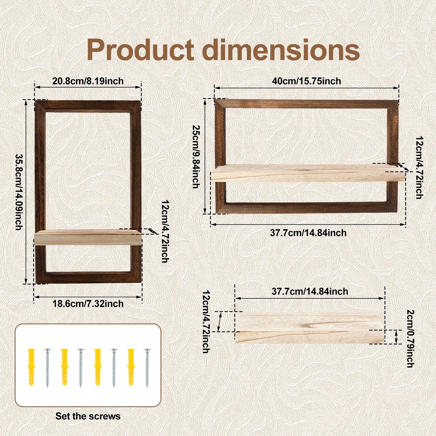étagère murale carré 2 Pcs -