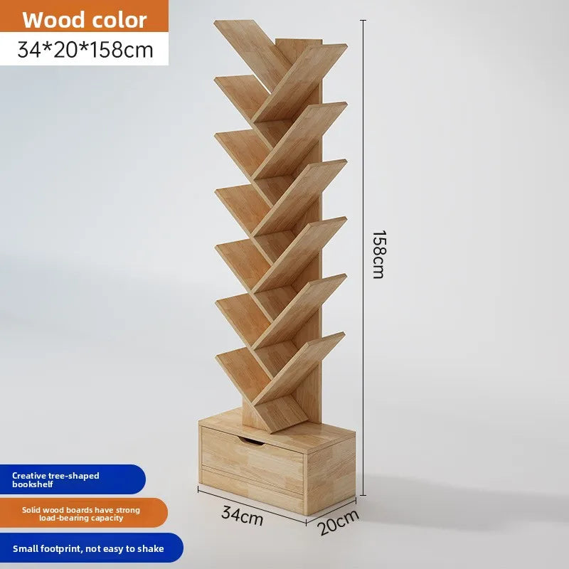 Étagère d'angle bois de luxe - Log 34x20x158cm