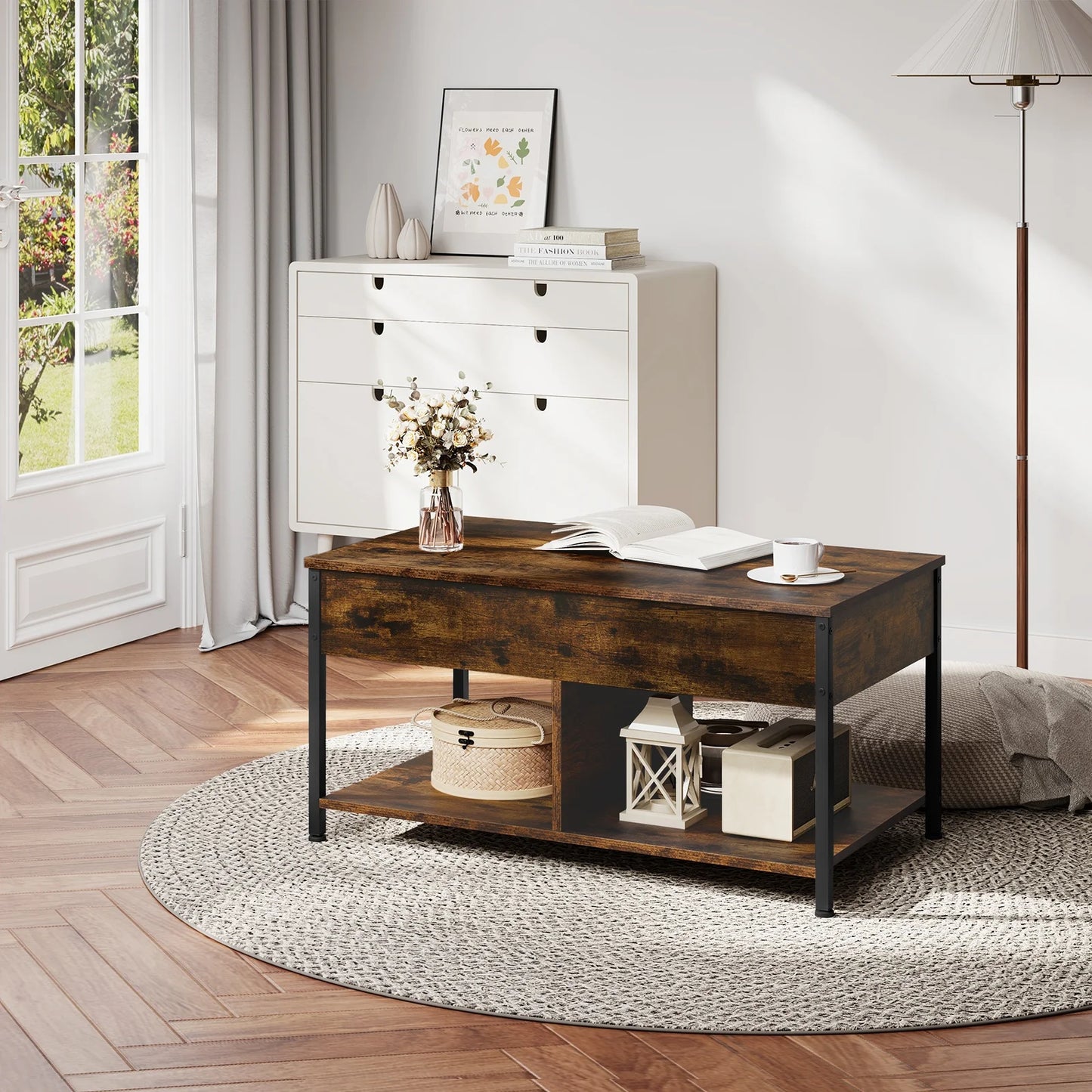 Table basse en bois de salon 50x90x45cm -