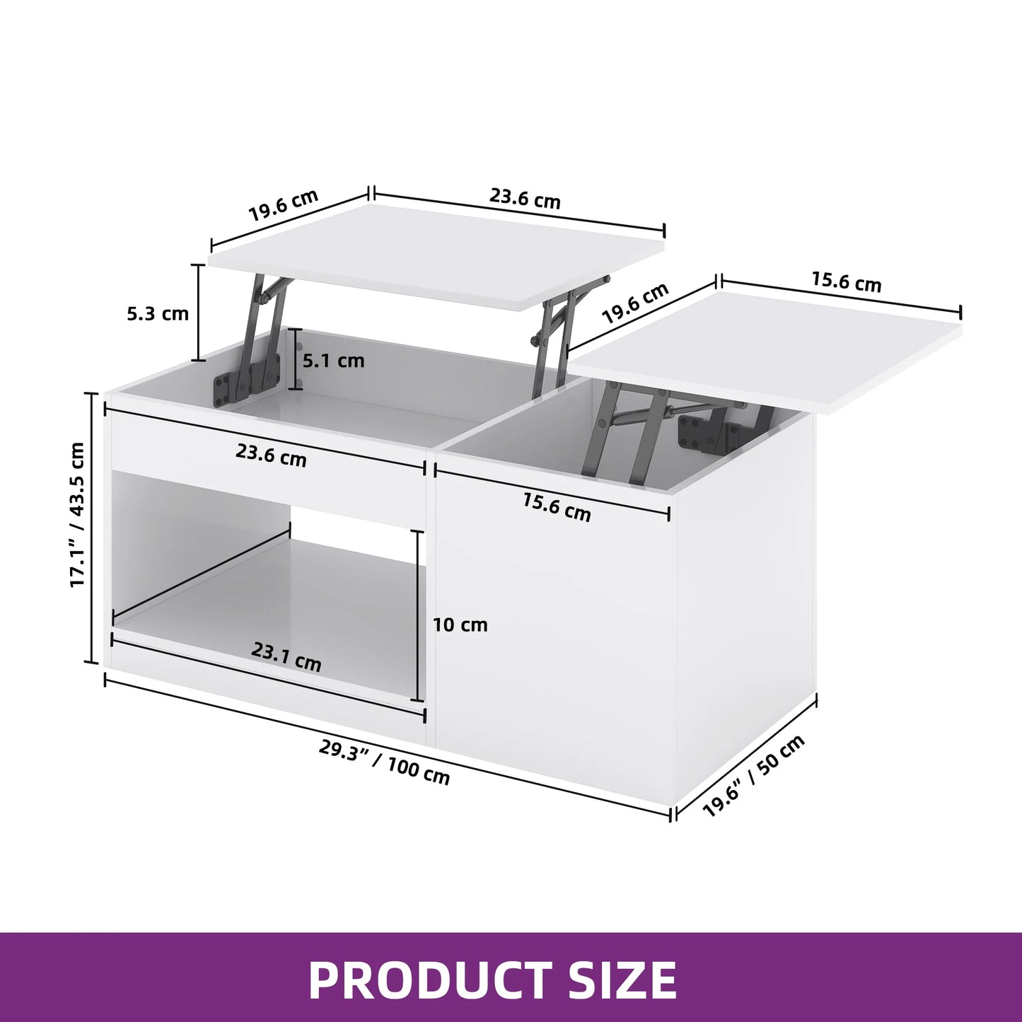 Table basse style industriel de luxe moderne avec led -