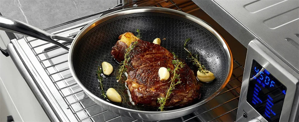 Poêle inox fond noir original -