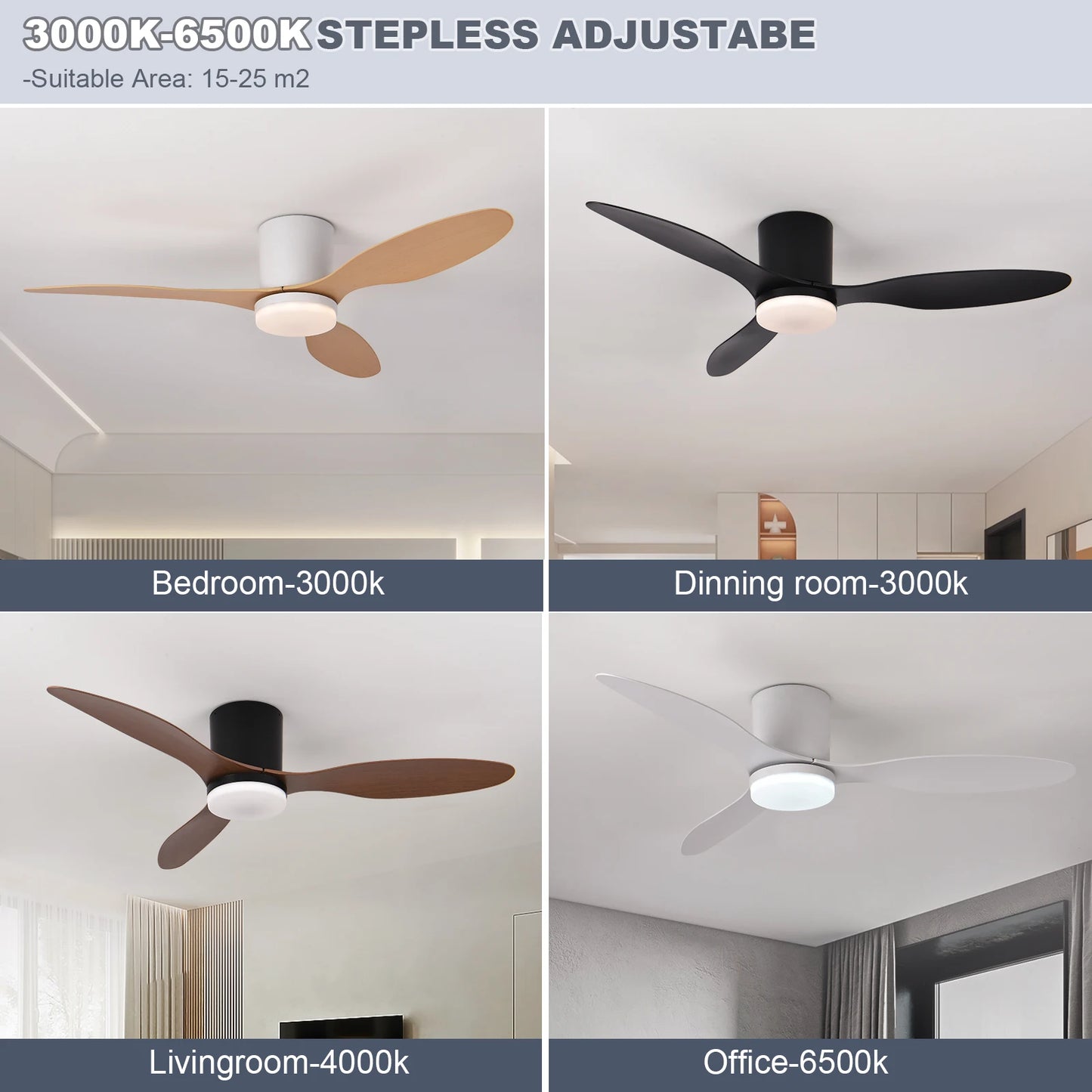 ventilateur silencieux Moderne Noir Blanc - Nordantic
