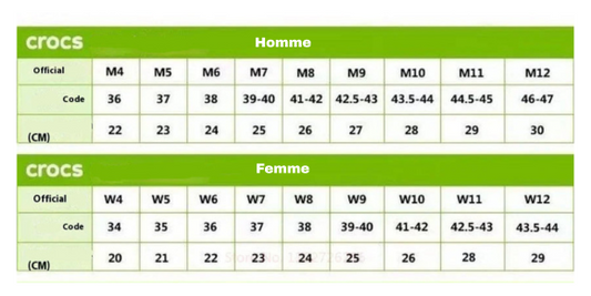 crocs cars adulte de taille 36 à 46 -
