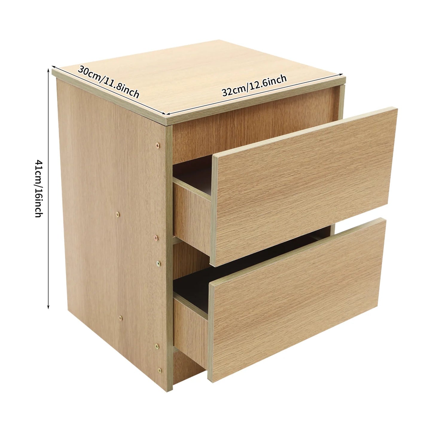Table de chevet bois massif avec petite commode à 2 tiroirs - 14:29Oakwood Color;200007763:201336101