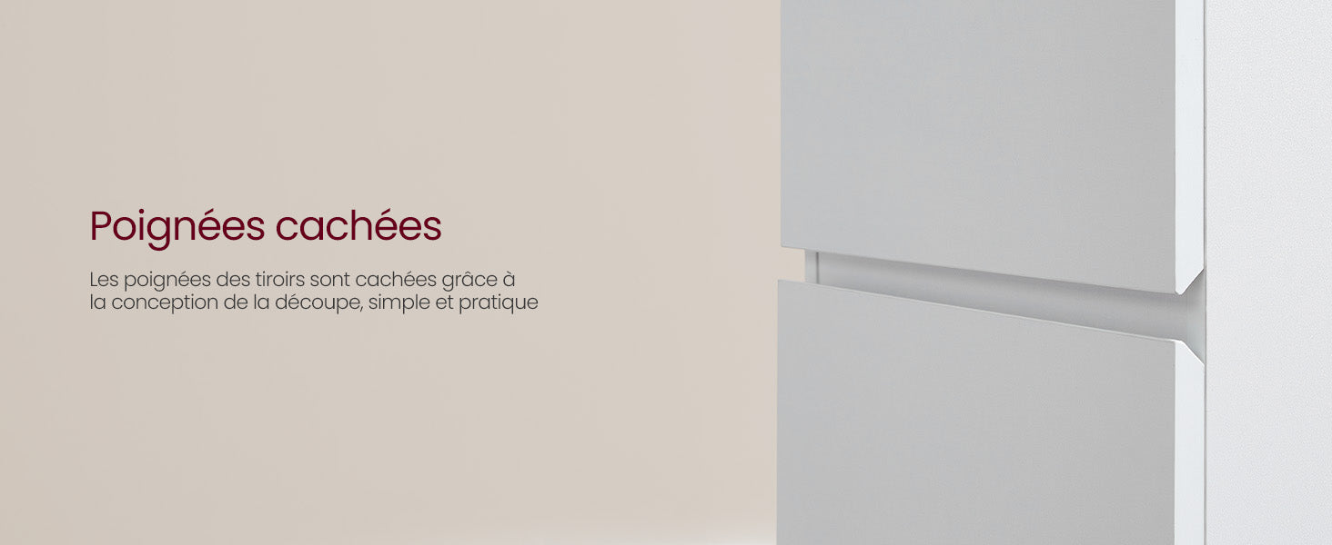 Table de chevet pas chère à LED et 3 tiroirs 2 pcs -