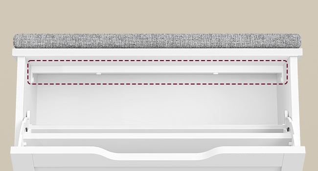 Étagère chaussures banc de couleur blanche 30 x 80 x 53.5 cm -