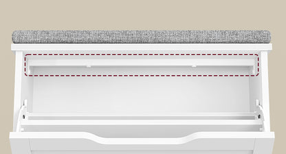 Étagère chaussures banc de couleur blanche 30 x 80 x 53.5 cm -