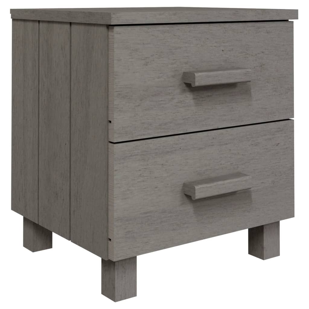 Table De Chevet Bois Hamar Gris Clair 40X35X44,5 cm -