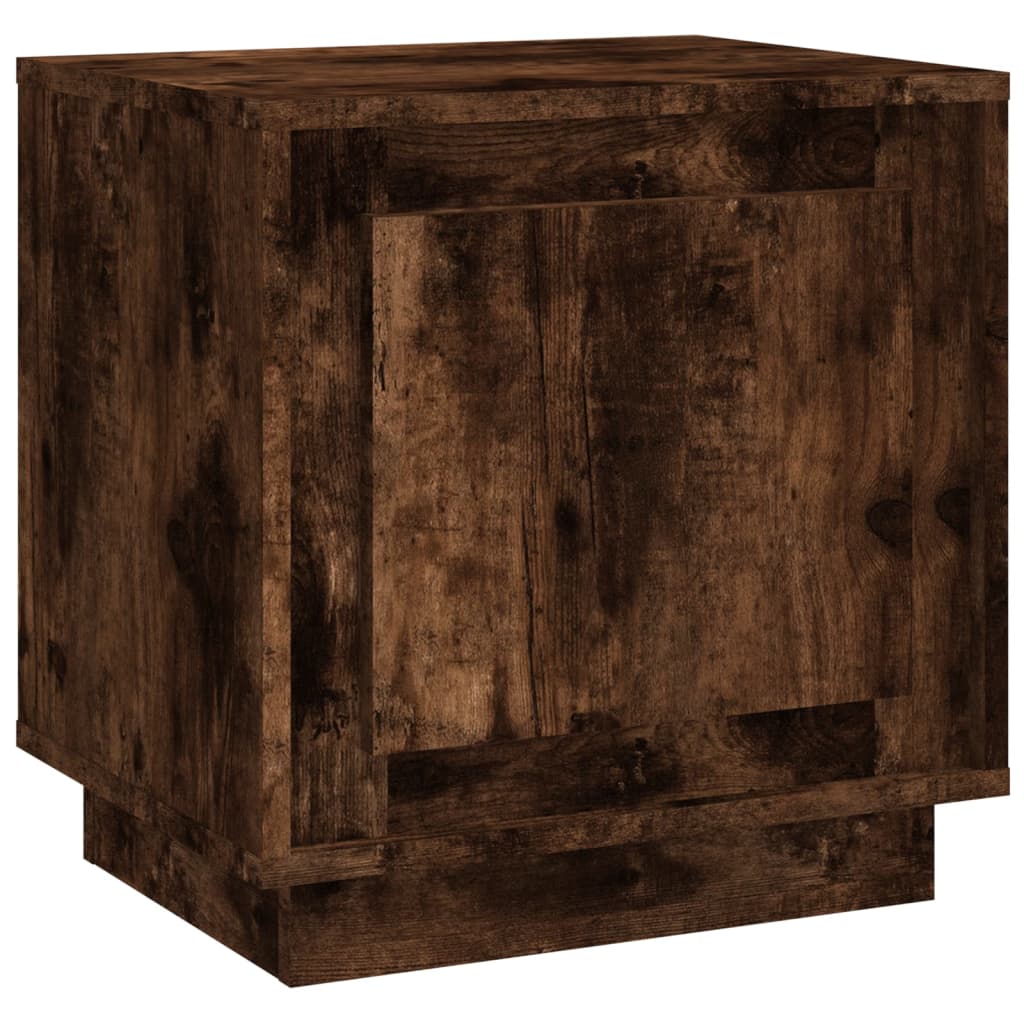 Mini table de nuit Chêne Fumé 44X35X45 cm Bois D'Ingénierie -