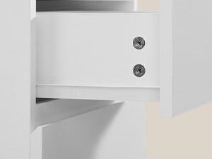 Table de chevet blanche à 3 tiroirs moderne -