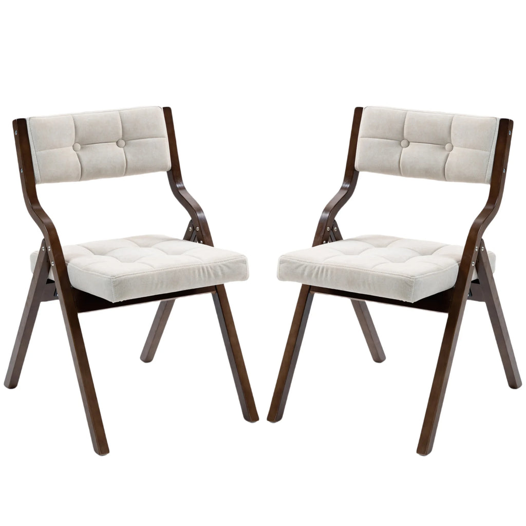 Chaise salle à manger pliante en bois de 2 ensembles - Chocolat Chaise salle à manger