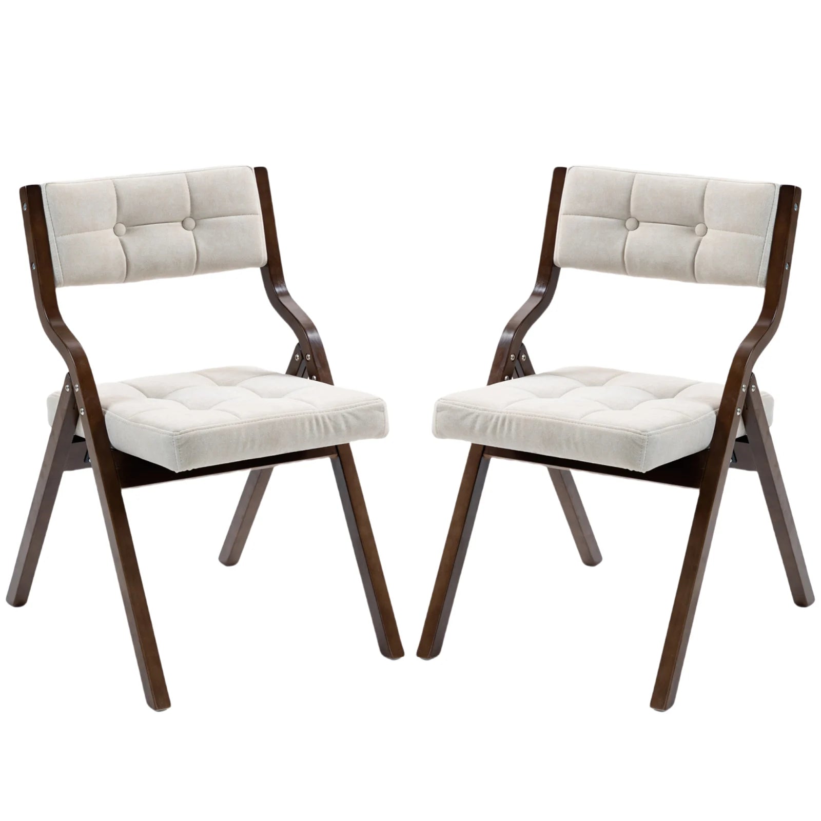 Chaise salle à manger pliante en bois de 2 ensembles - Chocolat Chaise salle à manger