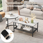 Table basse en marbre design 2 ensembles -