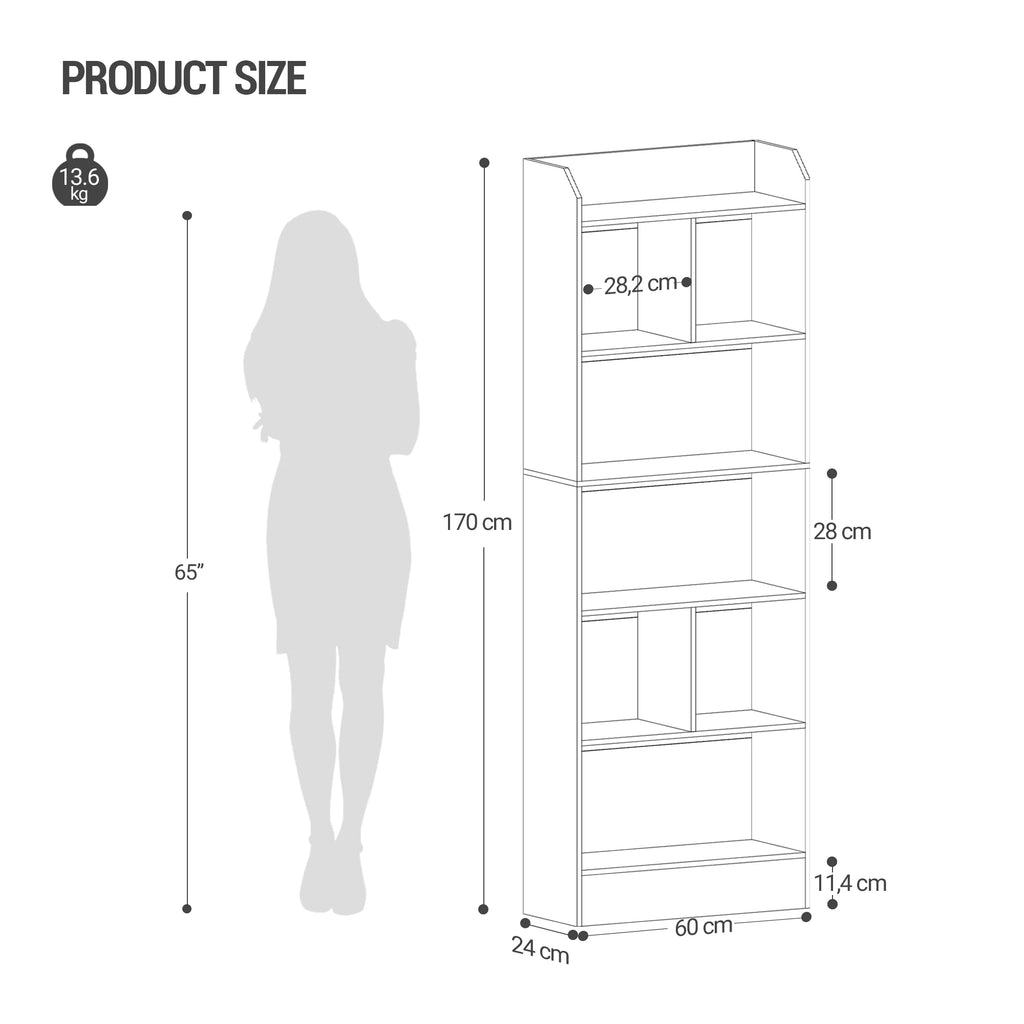 Étagère cube à poser sur pieds de style bibliothèque -
