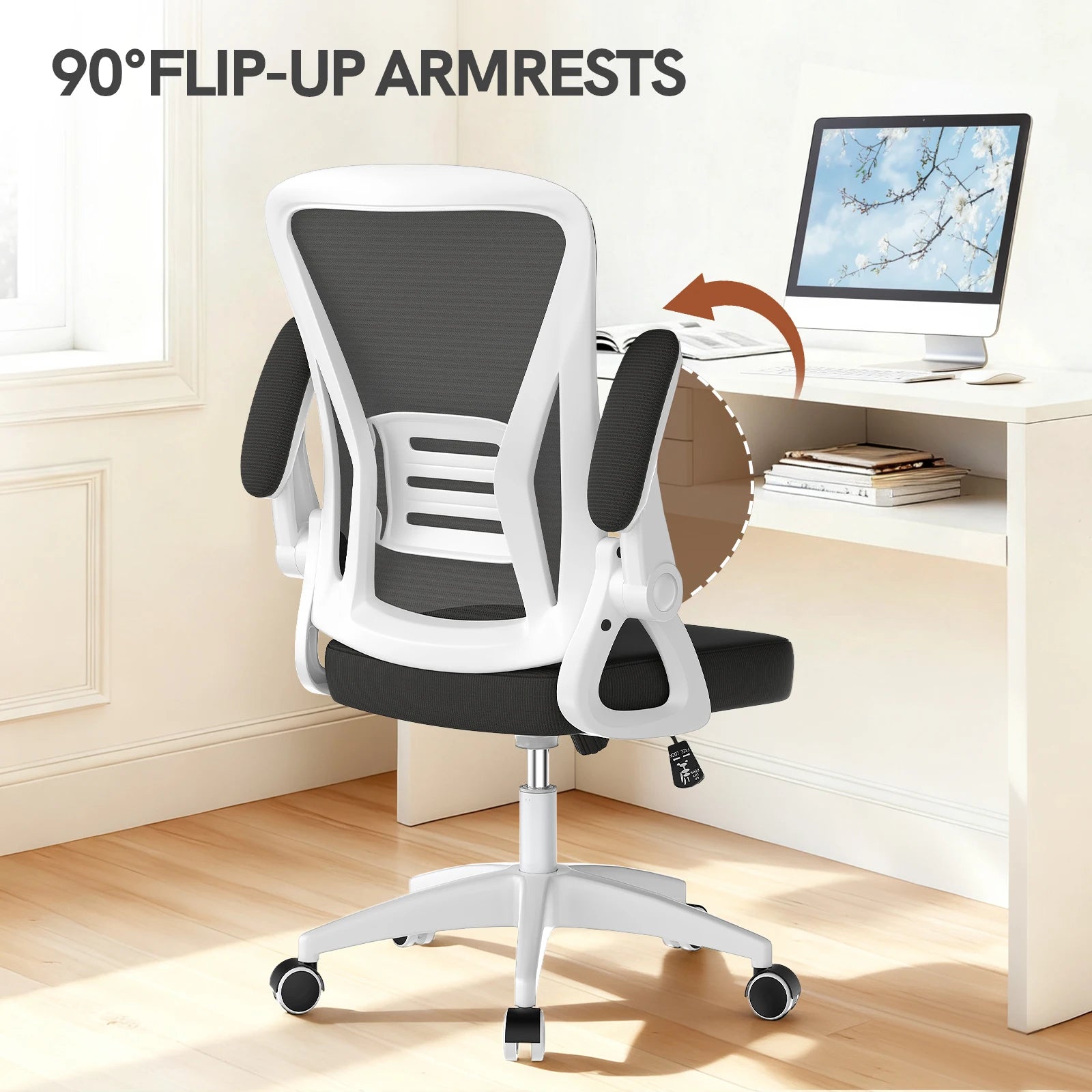 Chaise de bureau roulante avec accoudoirs -