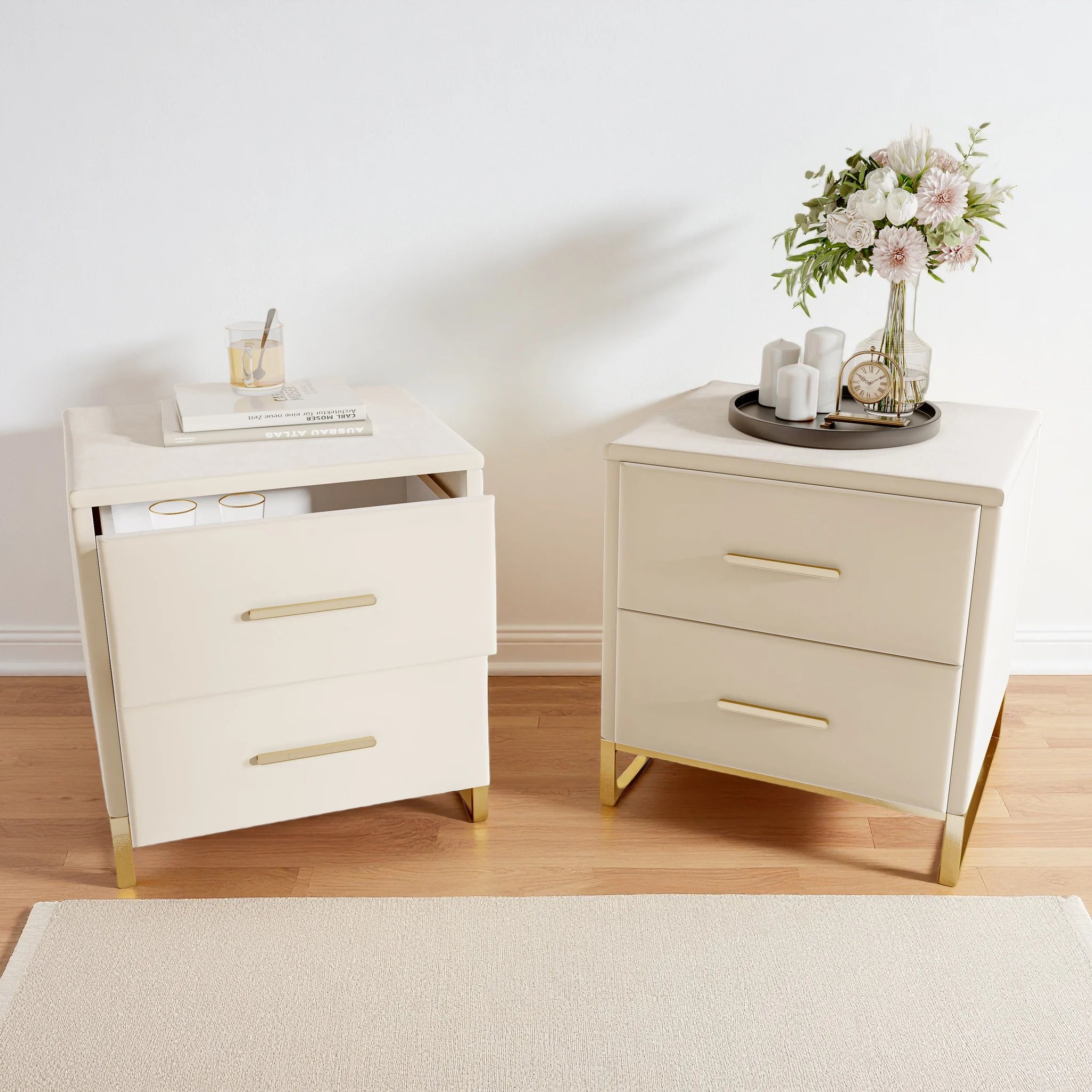 Table de chevet rustique - lot de 2 pièces -