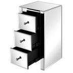 Table de chevet argent 3 tiroirs -