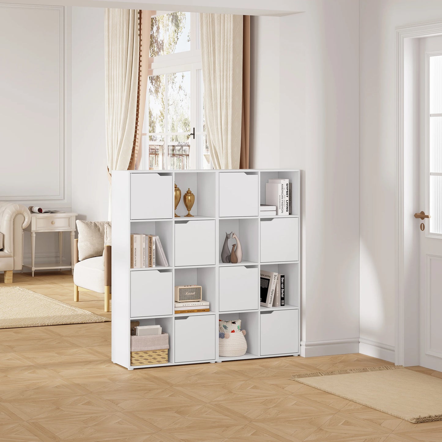 Étagère cube en bois à 8 compartiments -