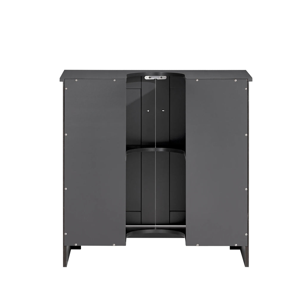 Meuble salle de bain sous évier noir et blanc - 60x60x30cm -