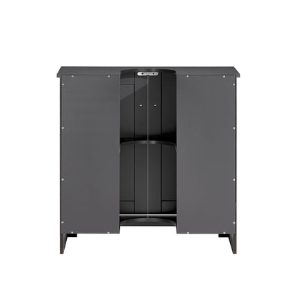 Meuble salle de bain sous évier noir et blanc - 60x60x30cm -