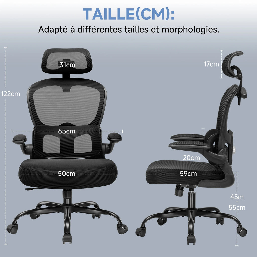 Chaise de bureau beige tendance et ergonomique -