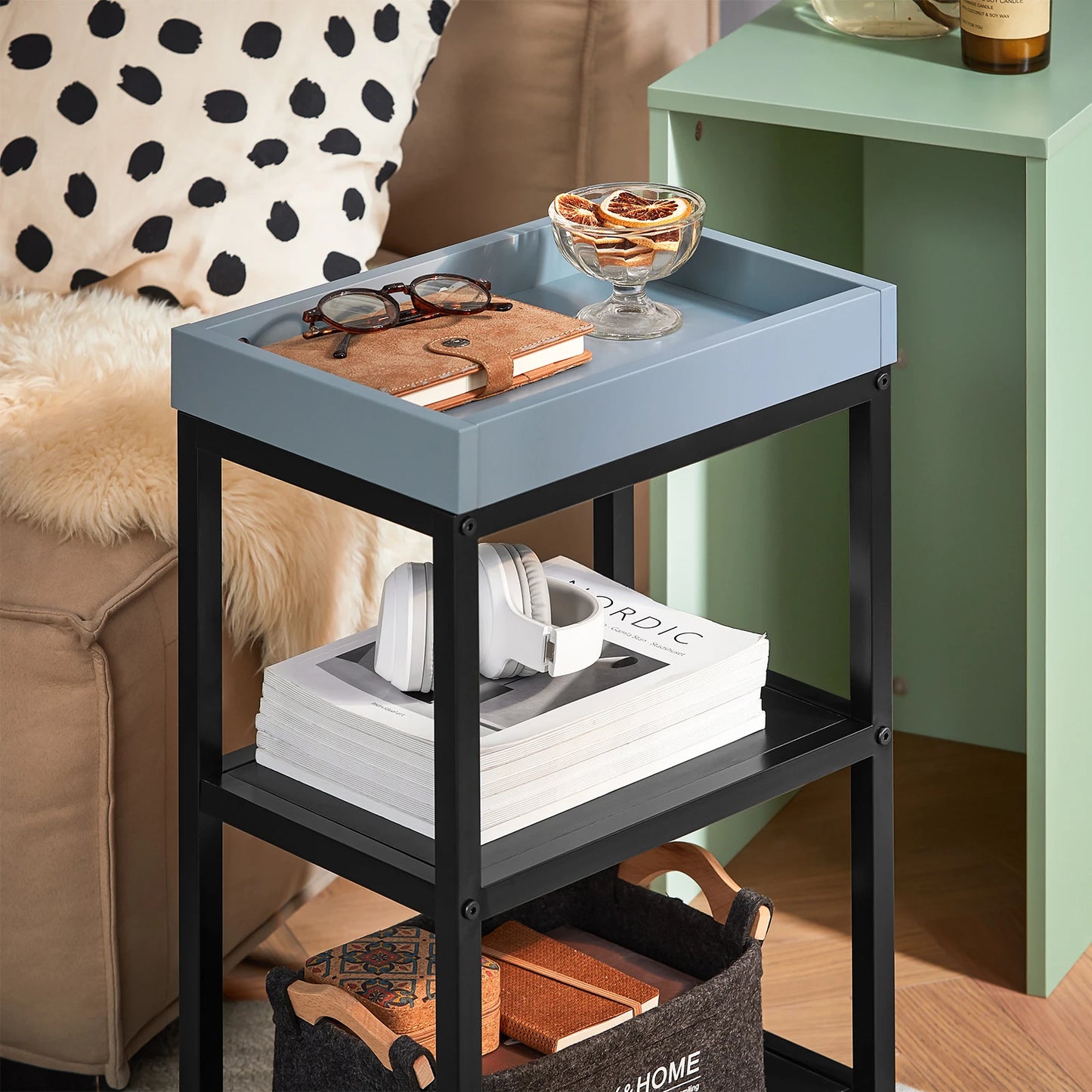 Table de nuit étroite verte 1 pièces -