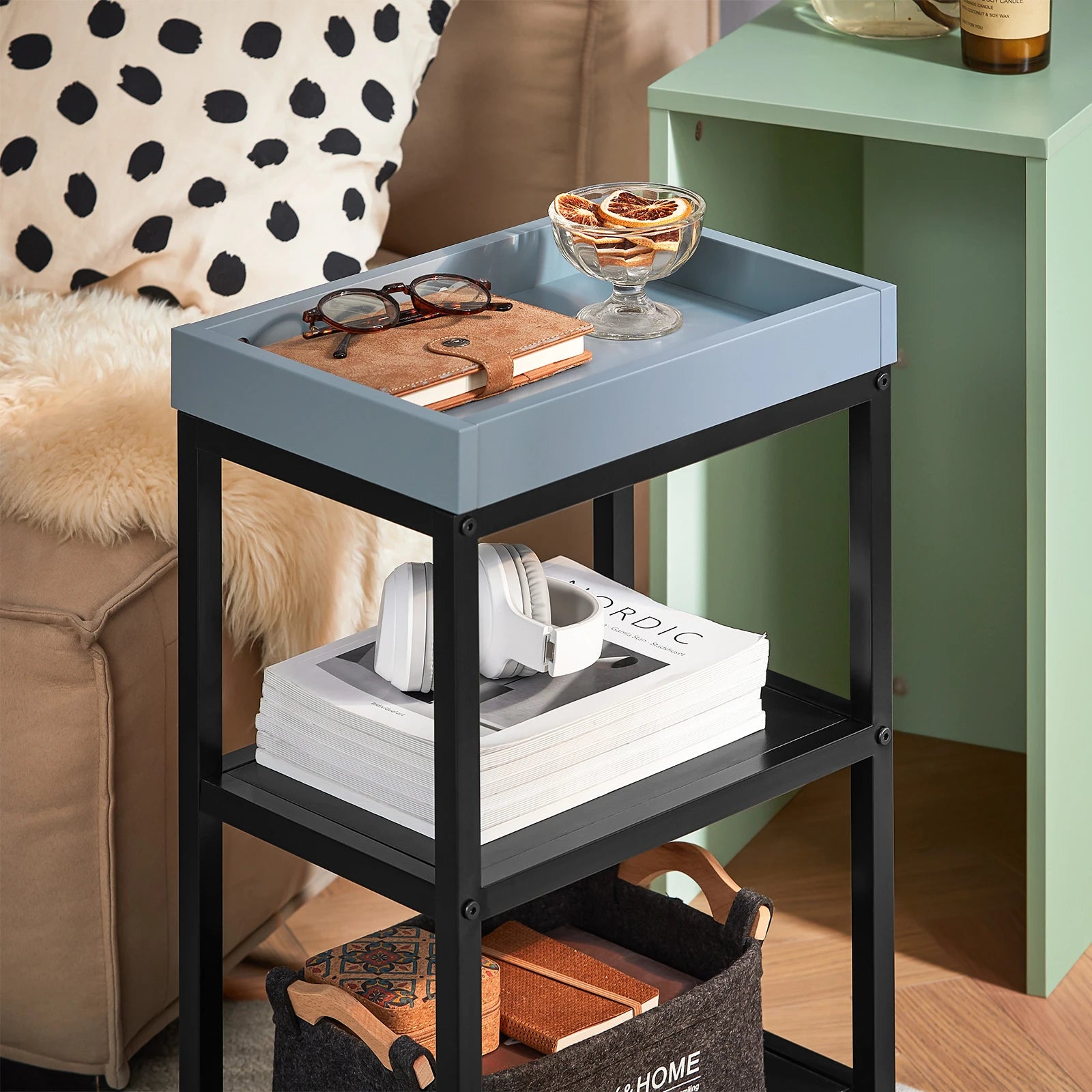 Table de nuit étroite verte 1 pièces -