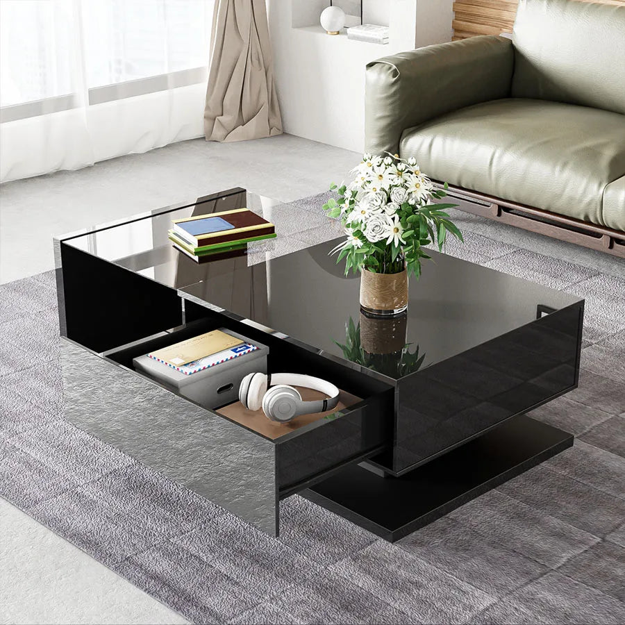 Table basse noir pour salon original et tendance -