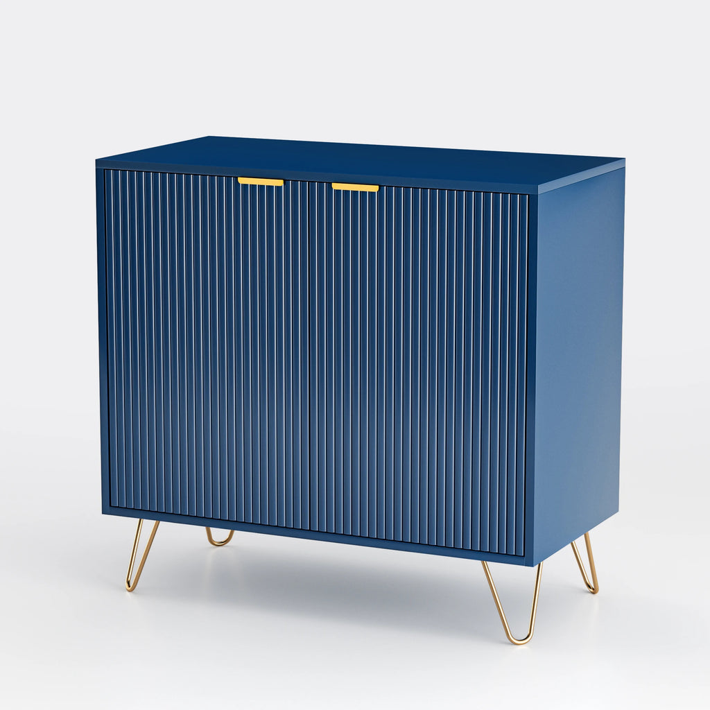 Table de chevet sans tiroir bleu -