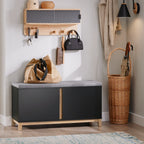 Meuble à chaussure avec siège, penderie de qualité - Noir Meuble à chaussure