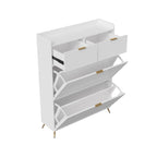 Meuble à chaussure motif ondulé 80x24x118.5cm -