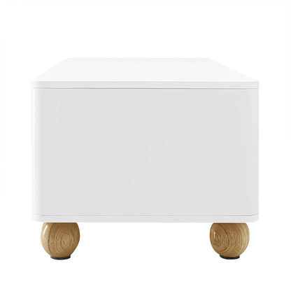 Table basse bois et blanc scandinave 105x50x40 cm- -