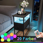 Table de chevet noir moderne design LED -