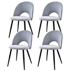 Chaise salle à manger lot de 4 à dossier creux - Gris Chaise salle à manger