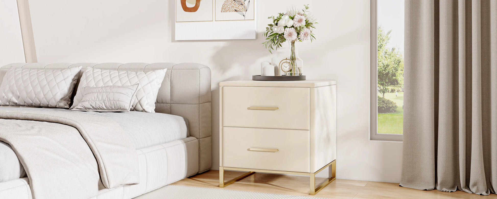 Table de chevet rustique - lot de 2 pièces -