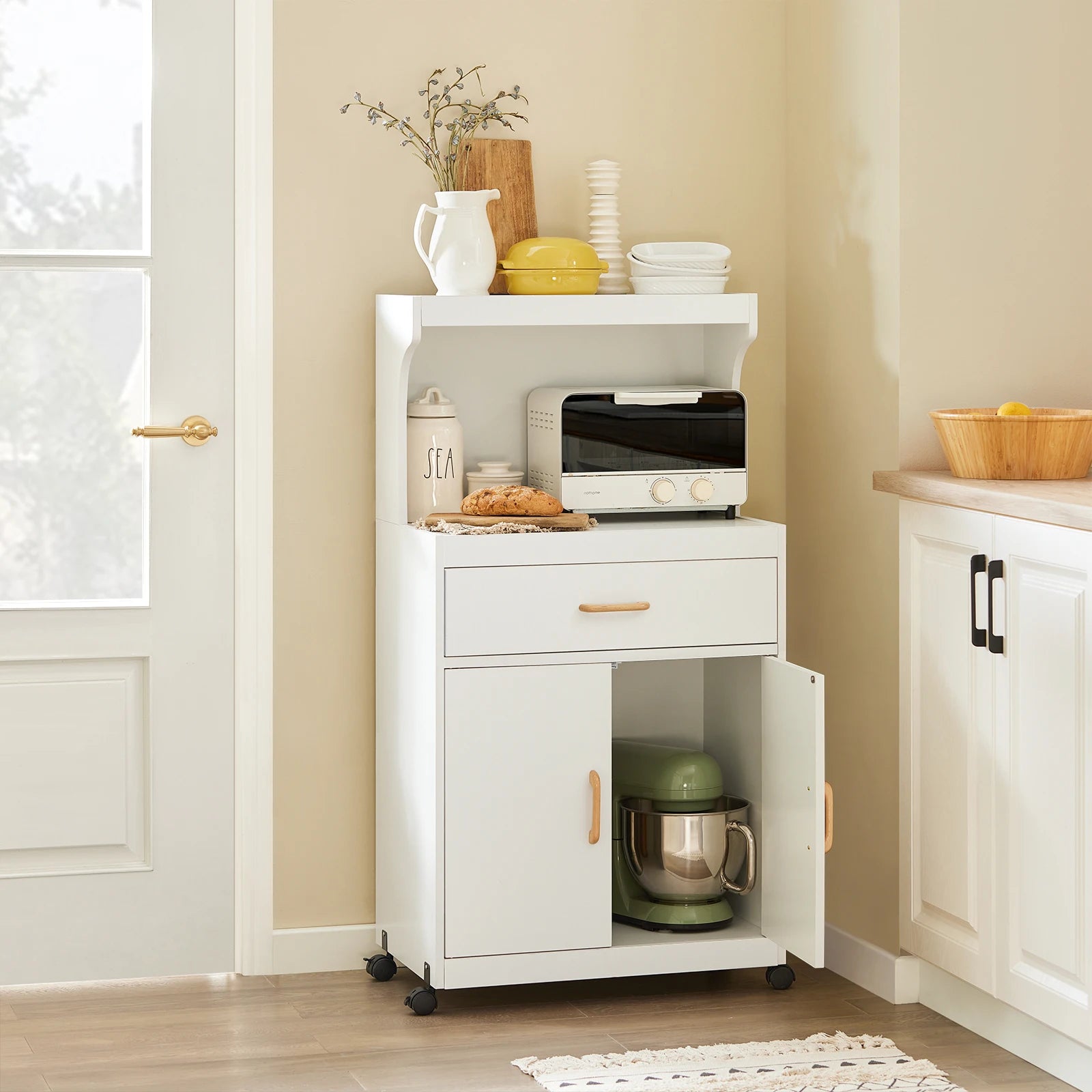 Petit meuble de rangement de cuisine avec roulettes -