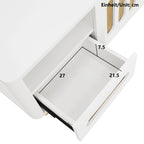 Table basse bois et blanc scandinave 105x50x40 cm- -