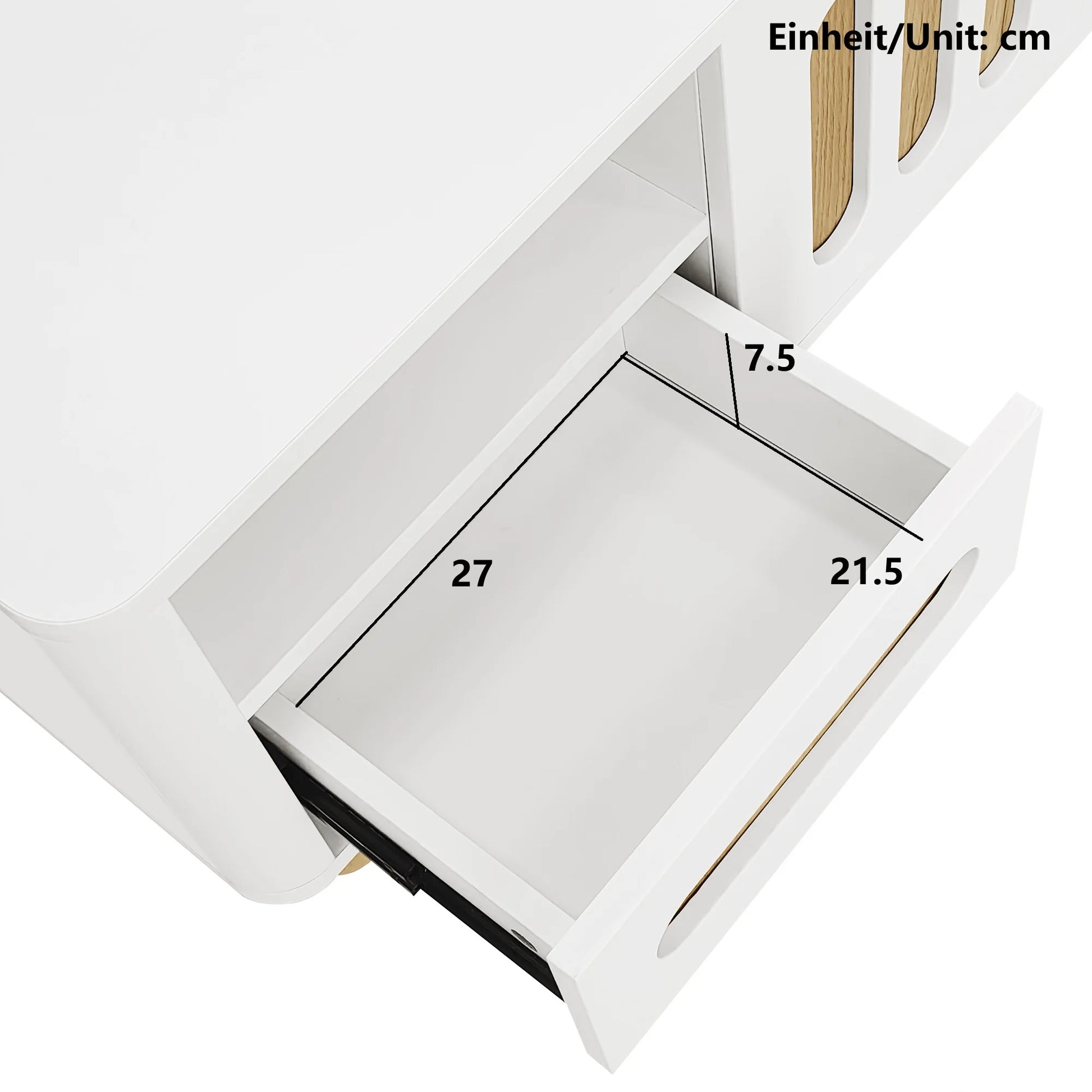 Table basse bois et blanc scandinave 105x50x40 cm- -