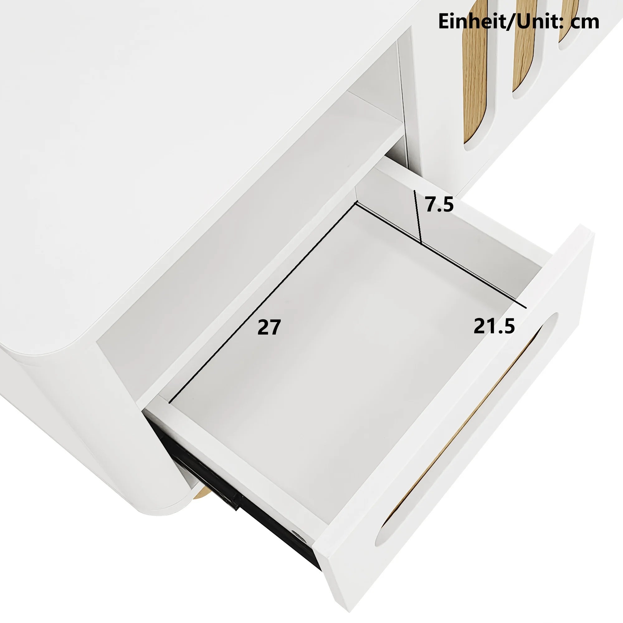 Table basse bois et blanc scandinave 105x50x40 cm- -