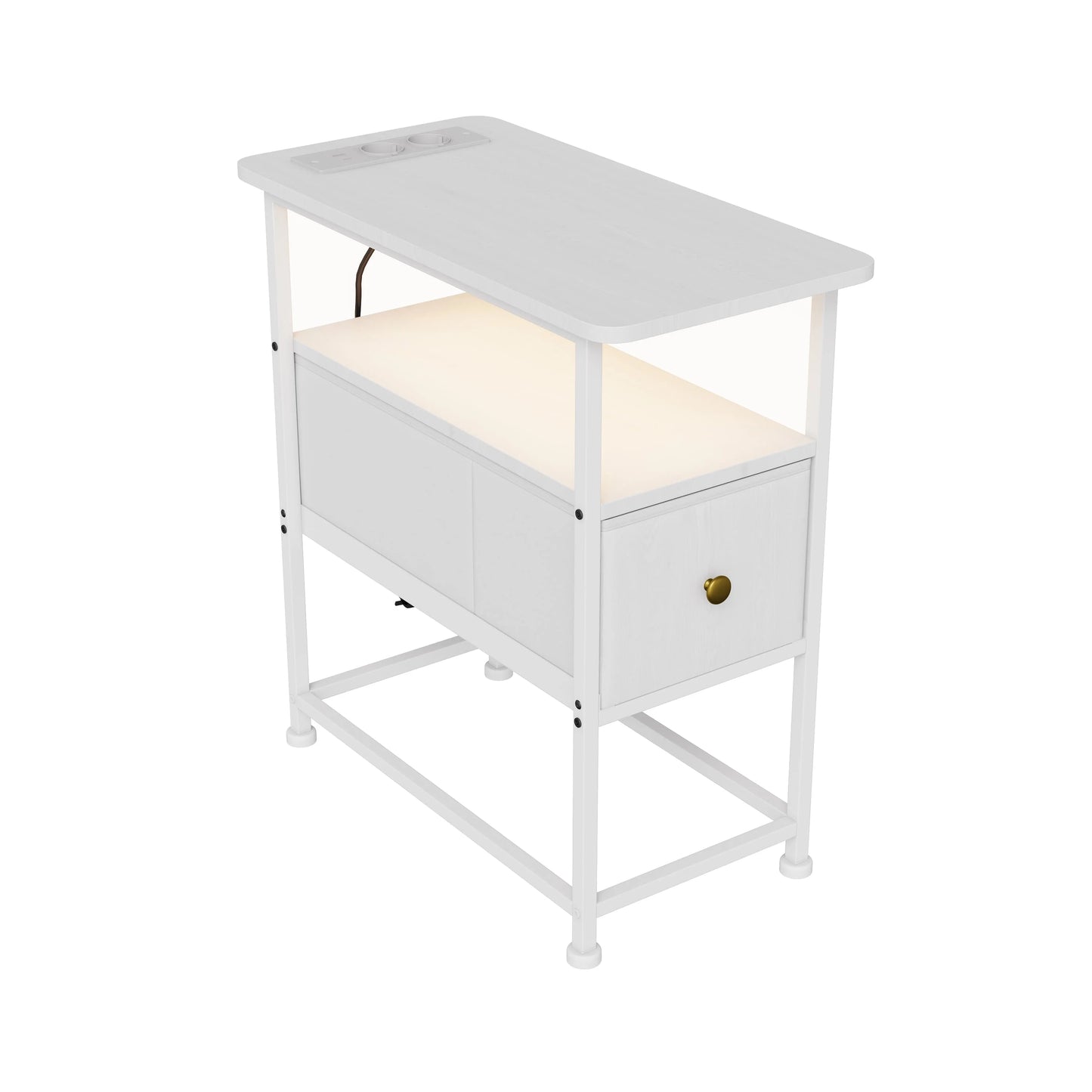 Table de chevet 1 tiroir blanc -