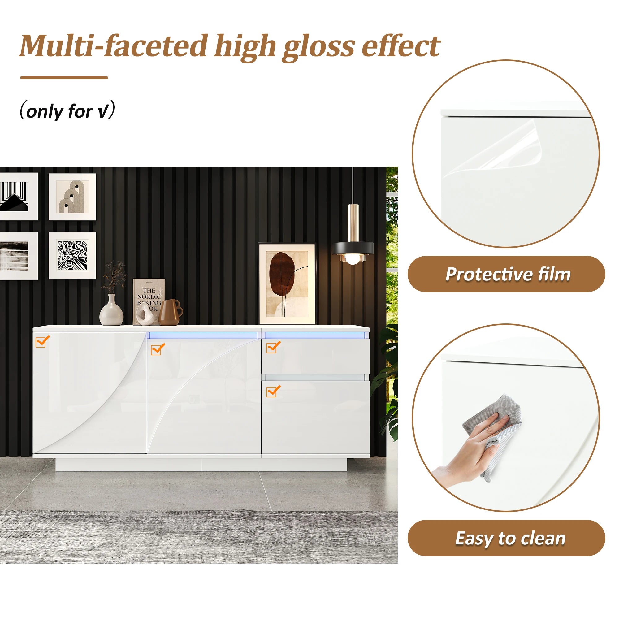 Meuble de rangement avec tiroirs moderne blanc -