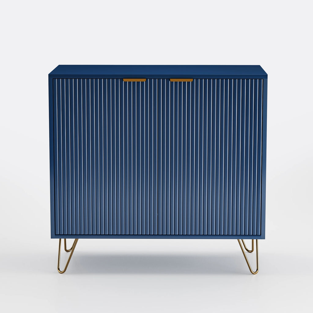 Table de chevet sans tiroir bleu -